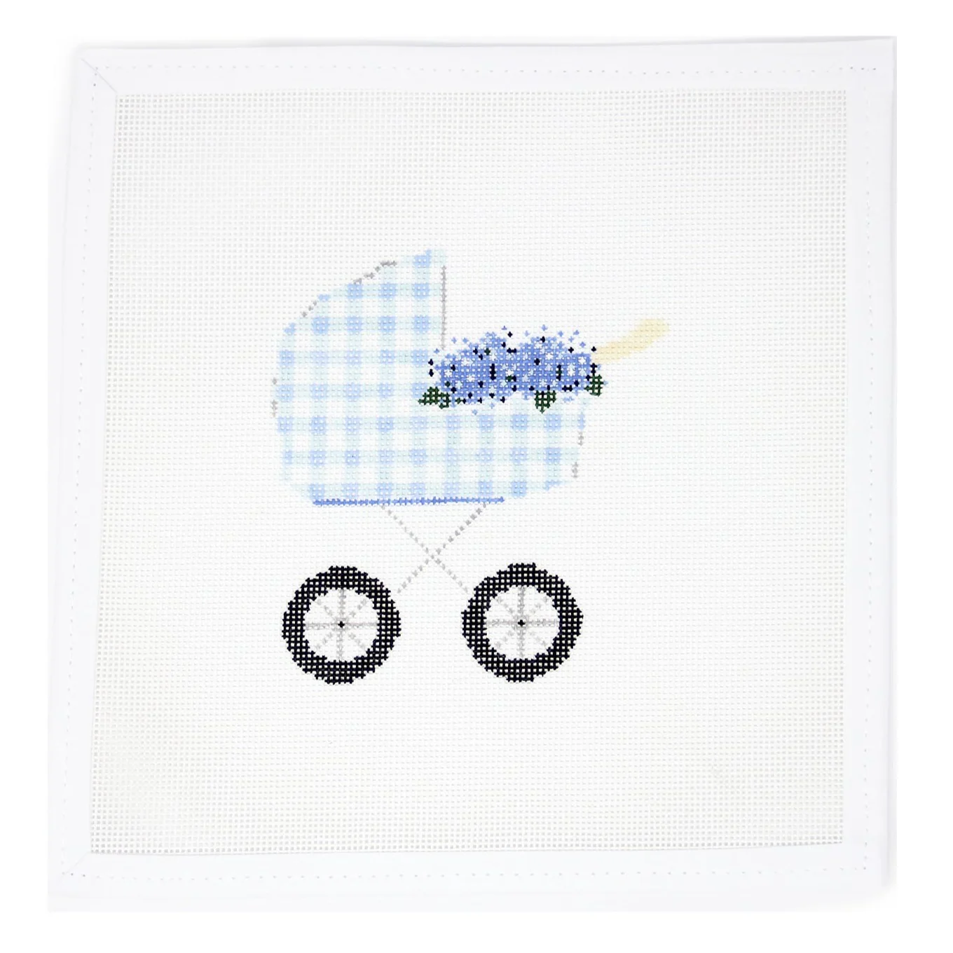 Blue Hydrangea Baby Carriage