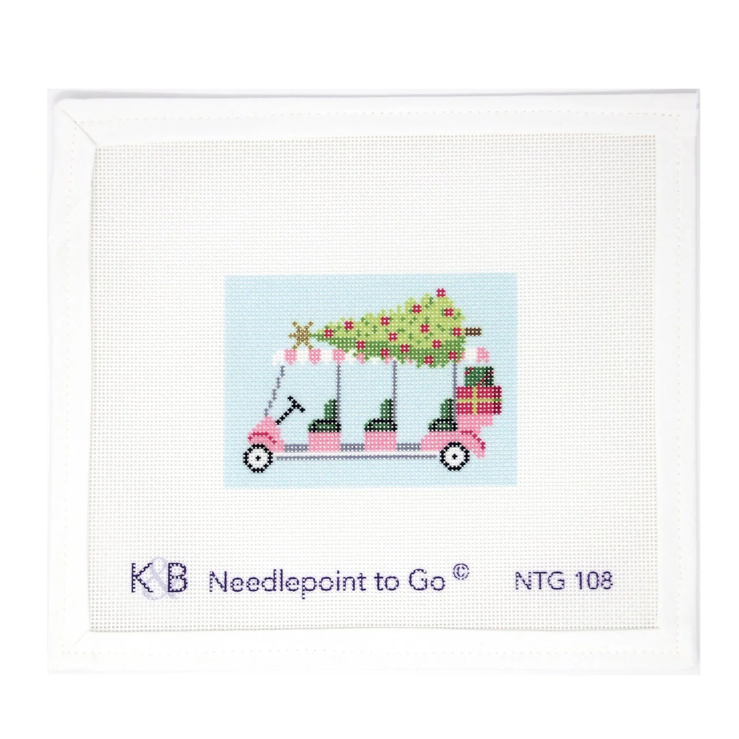Golf Cart with Christmas Tree