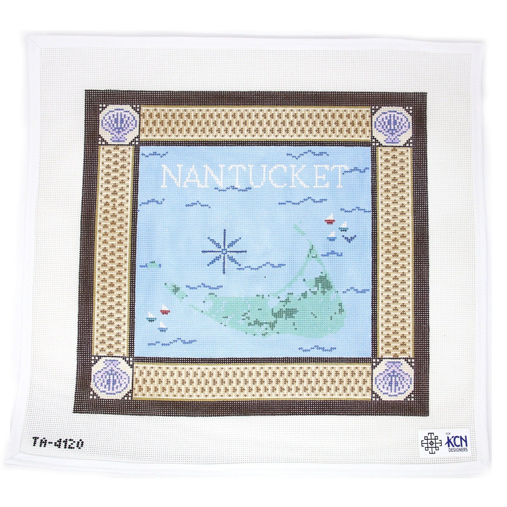 Nantucket Island with Basket Border