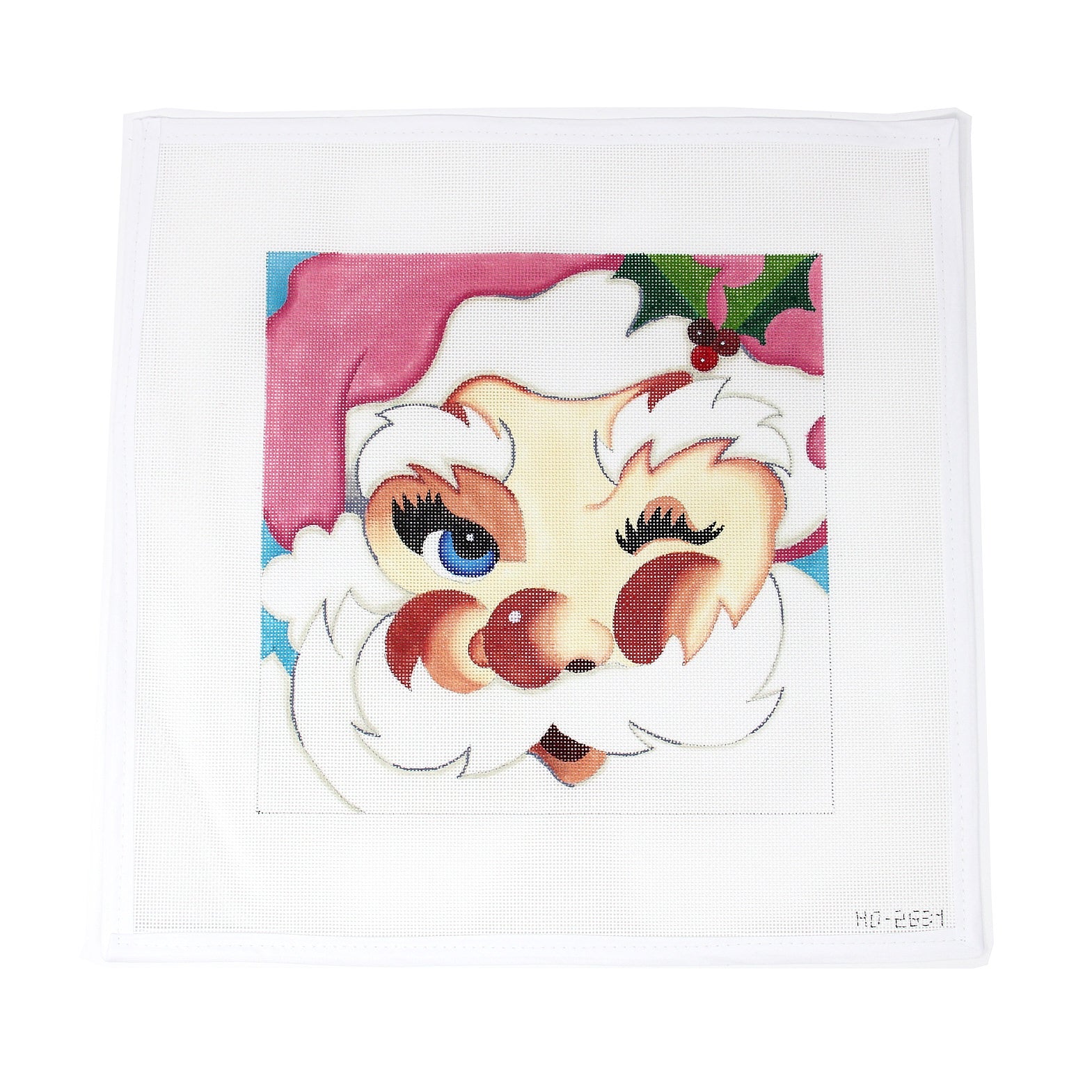 Pink Winking Santa Large Square